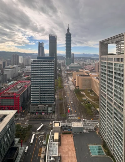 Stunning view of Taipei 101 and downtown Taipei from YEN restaurant.